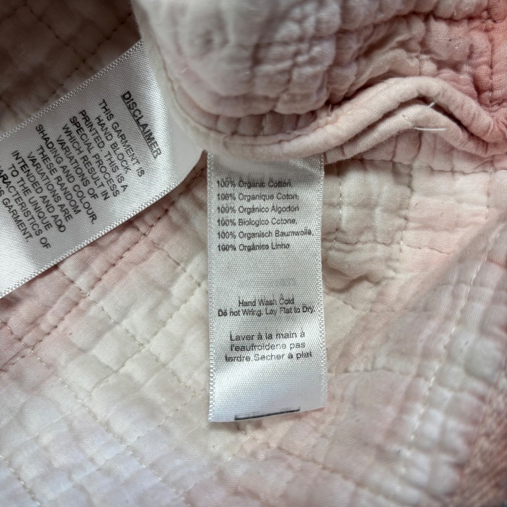 Emerson Fry India Collection Organic Cotton Quilted Gauze Jacket Pink White L - Picture 5 of 11